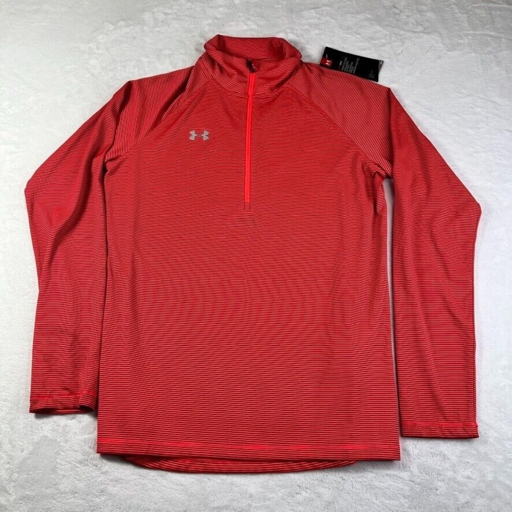 Under Armour‎ HeatGear Jacket Womens Medium Pink 1/4 Zip Stretch Mock Neck NWT